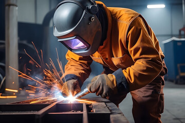 Industrial Welder With Torchspace Labor Day and the importance of workers, Design