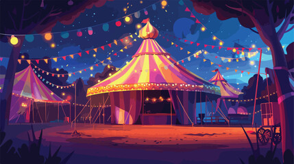 Circus tent festival vector Vector style vector desig