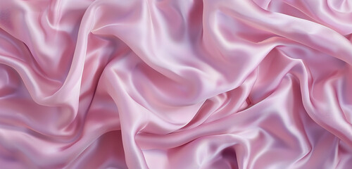 Obraz premium Pale pink wrinkled fabric in widescreen display.