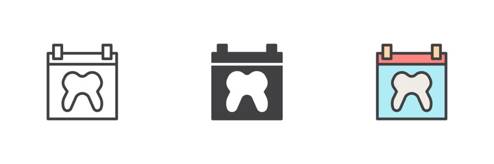 Dentist appointment different style icon set