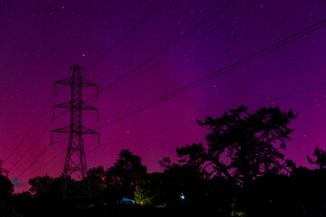 Solar tsunami, purple aurora New Zealand