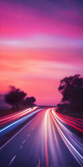 Fototapeta premium Abstract photography showcasing a drive road, emphasizing blur and soft focus, capturing movement and dynamism