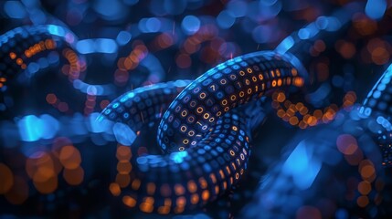 Abstract blue and orange glowing and blurry background