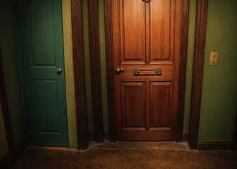 Vintage wooden door. Generative AI