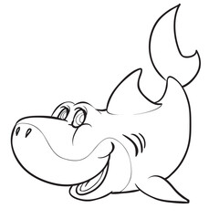 simple drawing of a smiling shark