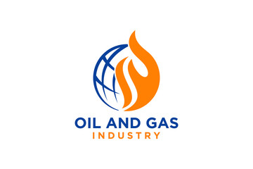 Modern Styled Logo Drop Gas and Oil Logo