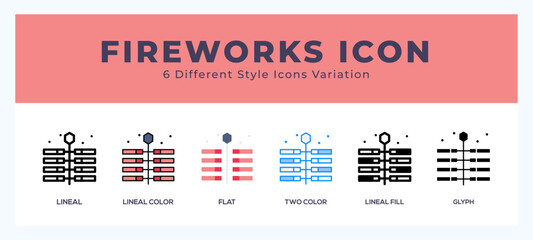 Fireworks icon vector illustration. trendy styles