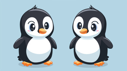 Cute adorable penguin cartoon icon Vector style vector