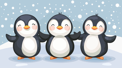 Cute adorable penguin cartoon vector Vector style vector