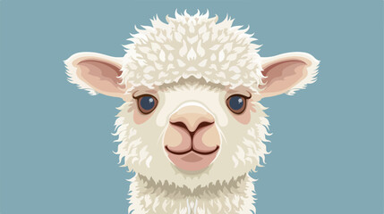 Fototapeta premium Cute alpaca or lame fluffy head face Vector style vector