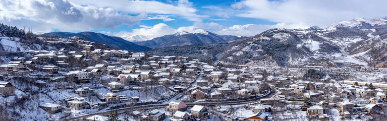 Panorama Armenia. Winter Dilijan. Tavush region. Armenia town in picturesque place. Panorama...