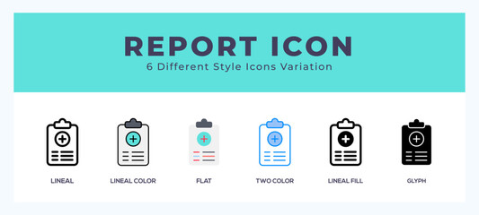 Report set of simple icons great for web. app. presentation and more.