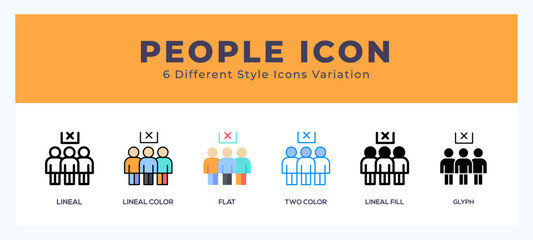 People icons set. Different style of icons simple vector illustration.
