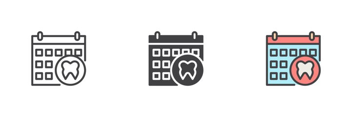 Dentist appointment different style icon set