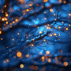Fondo de pantalla Luces y estrellas azules borrosas inverno 