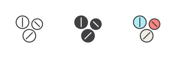 Pills different style icon set