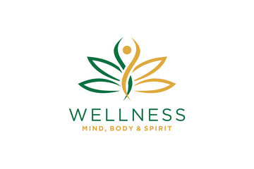 Wellness natural abstract logo template design.