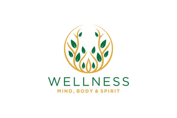 Fototapeta premium Wellness natural abstract logo template design.