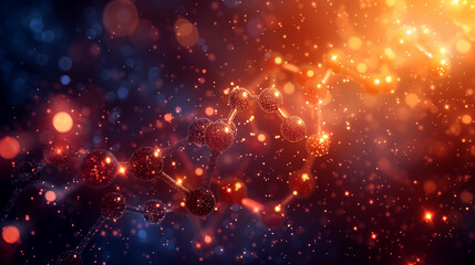 Glowing shapes on a dark background. 