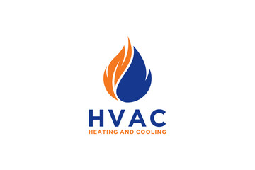 HVAC service logo design with heating and cooling.