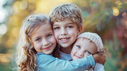 Fototapeta premium warmth between siblings