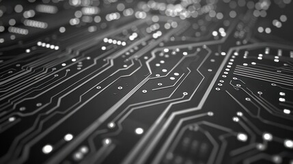 A close up of a circuit board with many small lights on it