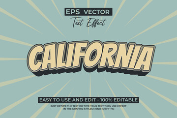 California Text Effect Vintage Style Theme.