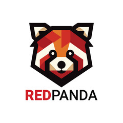 red panda vector logo design style 