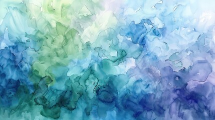 Obraz premium A painting of a blue and green ocean with a few white clouds