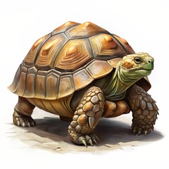 Tortoise standing illustration.