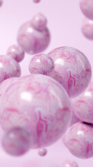 Abstract pink marble bubble gum balls background