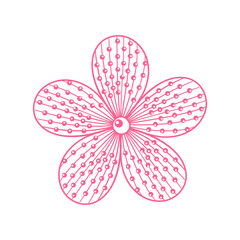 Zentangle stylized pink flower for Decoration on white background