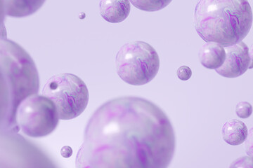 Abstract lavender marble bubble gum balls background