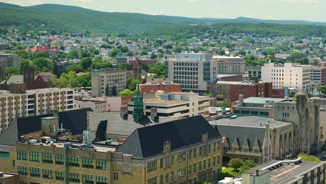 Historic American architecture of Scranton, old historical city in Pennsylvania. USA North Eastern cityscape