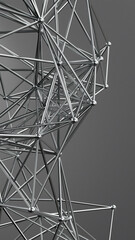 Plexus wired structure metal abstract background