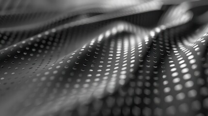 A black and white image of a fabric with a pattern of dots - Powered by Adobe