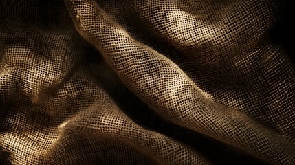 Naklejka premium Textured burlap fabric with intricate weaving details.