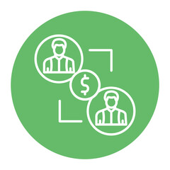 Peer to Peer Lending vector icon. Can be used for Home Based Business iconset.