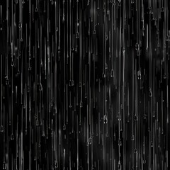 A monochrome image of rain falling down. Suitable for various design projects