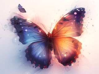 Transparent PNG Available ,
Butterfly background in watercolor painting style
