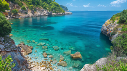 beautiful blue sea, tourism tropical climate stone forest travel destinations
