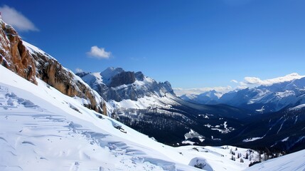 snow-covered slope, enjoying winter outdoor activity skiing