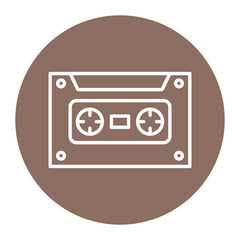 Cassette vector icon. Can be used for Communication and Media iconset.