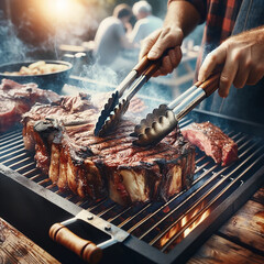 meat on the grill