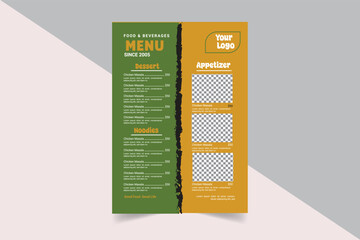 MODERN UNIUUE RETAURANT FOOD MENU DESIGN