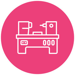 Lathe Machine vector icon. Can be used for Mettalurgy iconset.