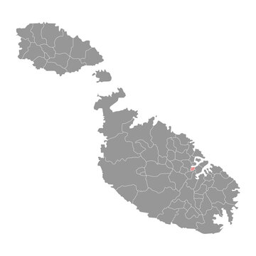 recommend clip art: Pieta District map, administrative division of Malta. Vector illustration.