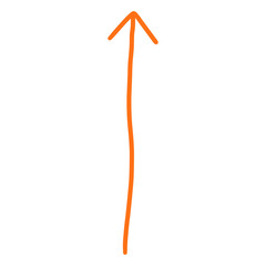 Orange Arrow Isolated Hand Drawn Arrow Handwritten Arrow Scribble Arrow Element Design Infographic Element