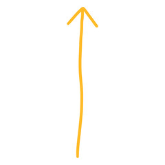 Yellow Arrow Isolated Hand Drawn Arrow Handwritten Arrow Scribble Arrow Element Design Infographic Element