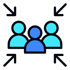 Meeting Point filled line icon